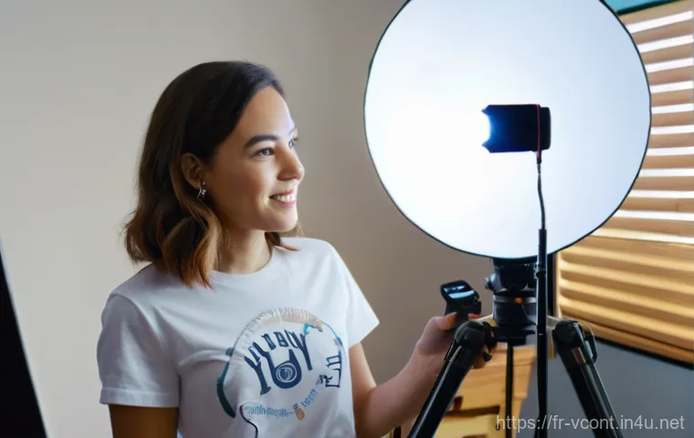 영상콘텐츠 제작 워크플로우 관리법 - **Prompt:** A young female content creator, dressed in a comfortable yet stylish long-sleeved top an...